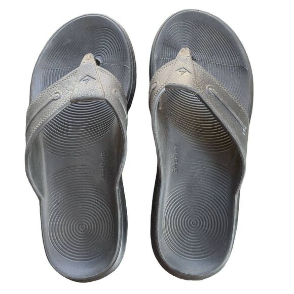 Sperry Men's Size 9 Windward Float Thong Sandal Metallic Silver Beach Vacation - Picture 2 of 5